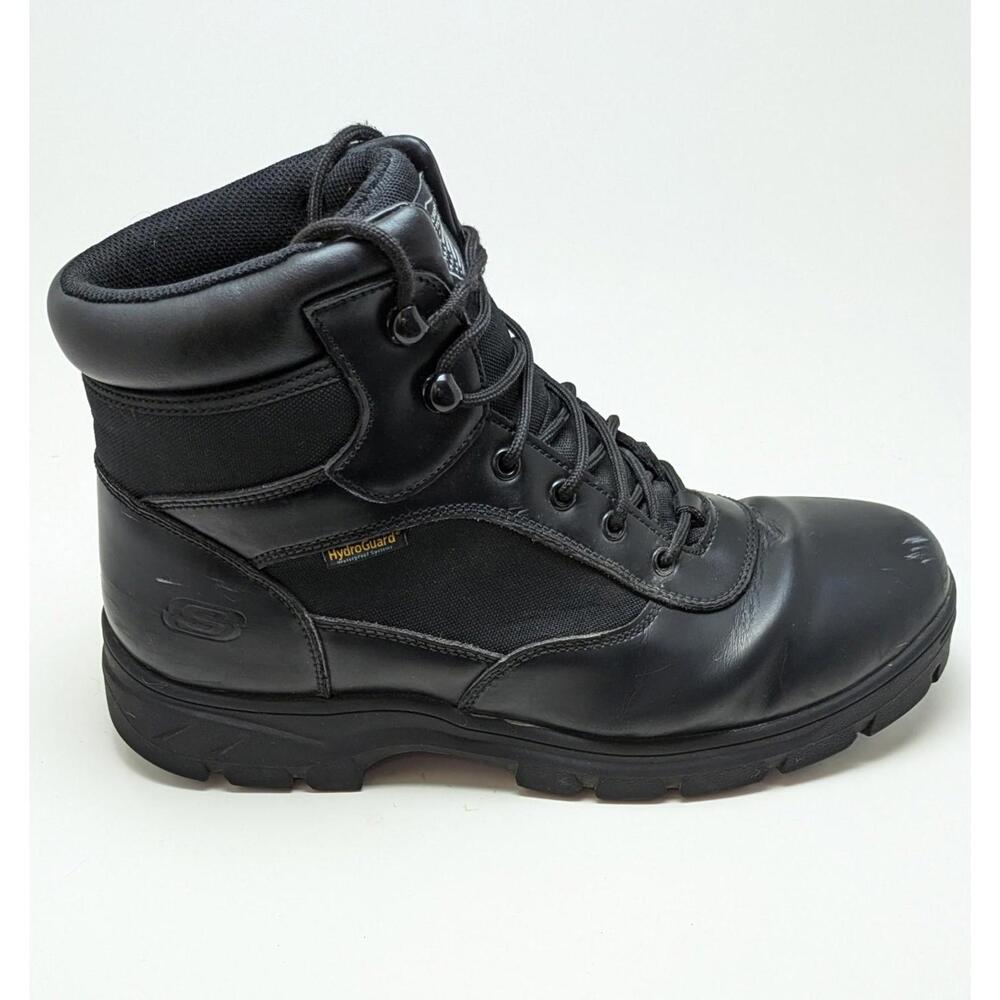 Mens Skechers Tactical Hydroguard Waterproof Black Work Boots 77526W Size 13 - Picture 3 of 7